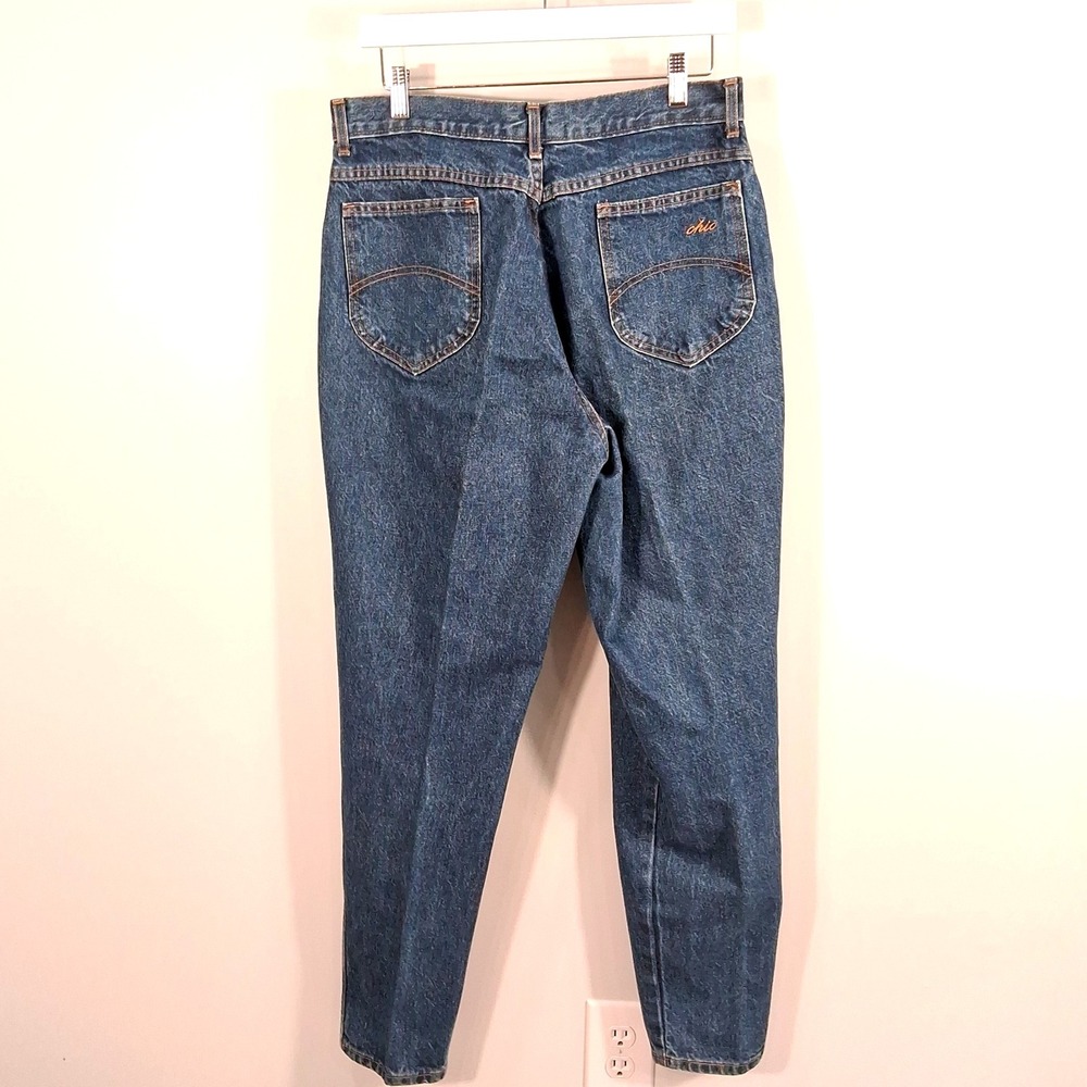 Vintage 90s Chic Jeans Juniors Size 15 Avg Dark Wash Rigid Denim High Rise USA - Picture 4 of 11